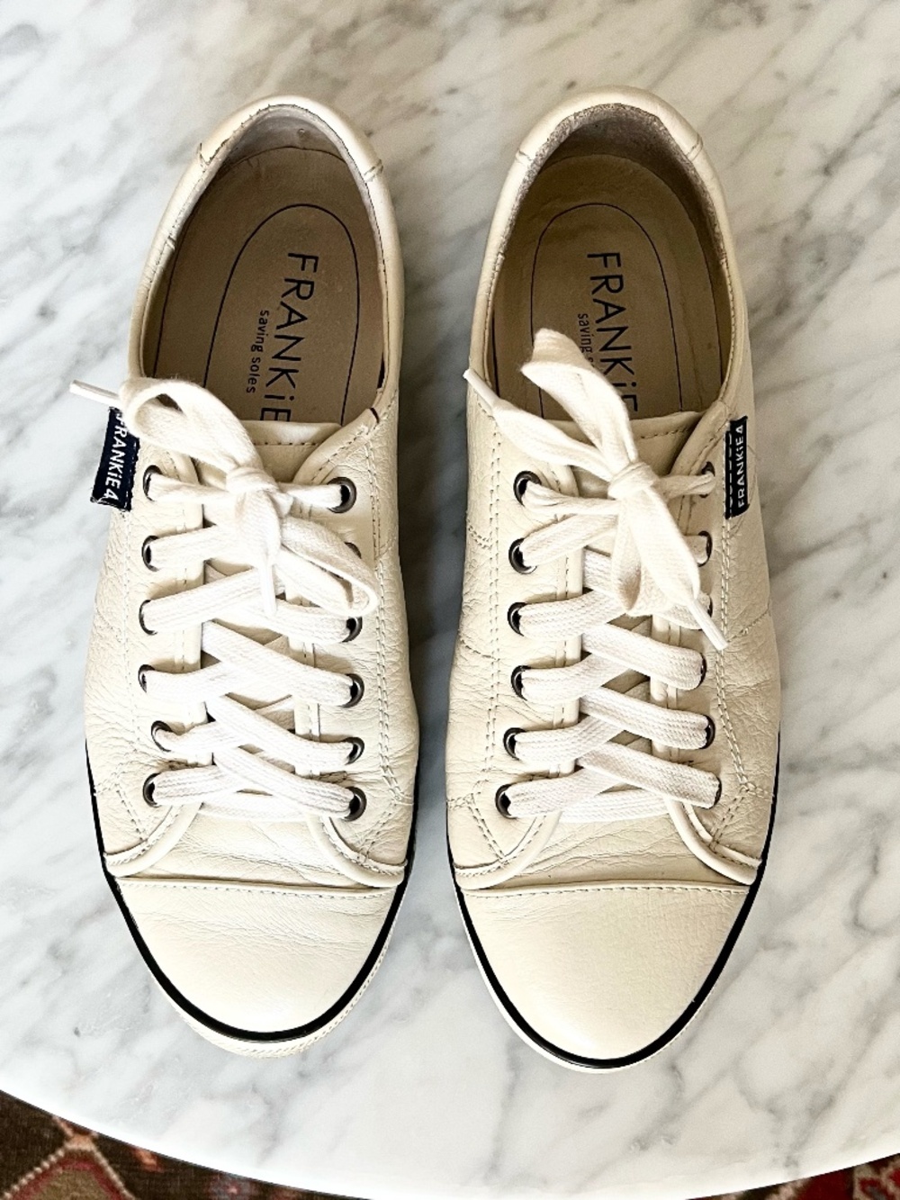 Frankie4 NAT II White Leather Comfort Sneakers Women's 8 - Picture 4 of 10